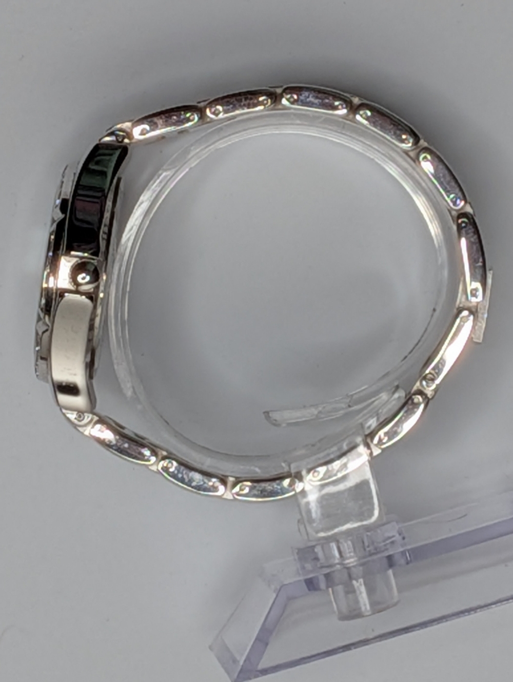 Armitron Now Watch Silver Tone Mother of Pearl Crystal Bezel Water Resistant - Picture 7 of 11